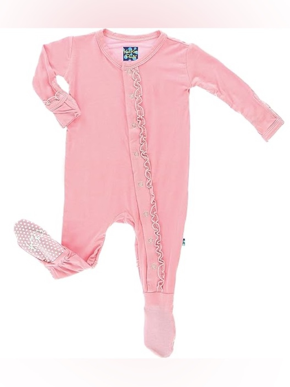 NWT Kickee Pants Light Pink Muffin Ruffle Footie